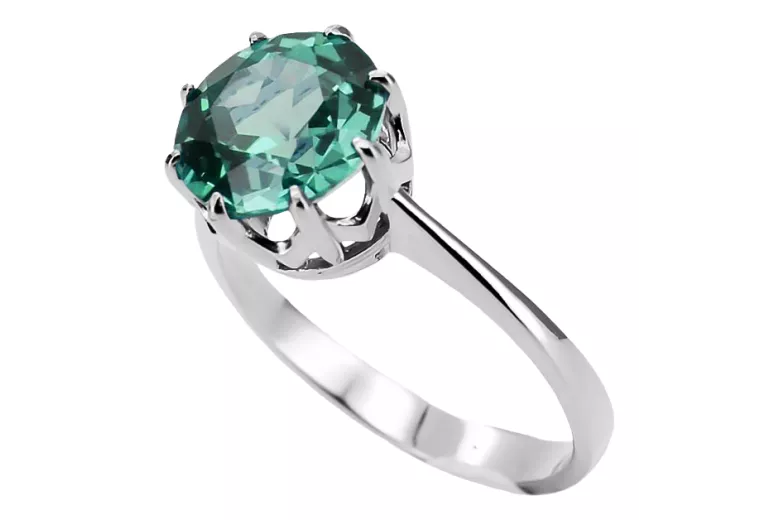 Ring Vintage style Emerald Sterling silver 925 vrc157s